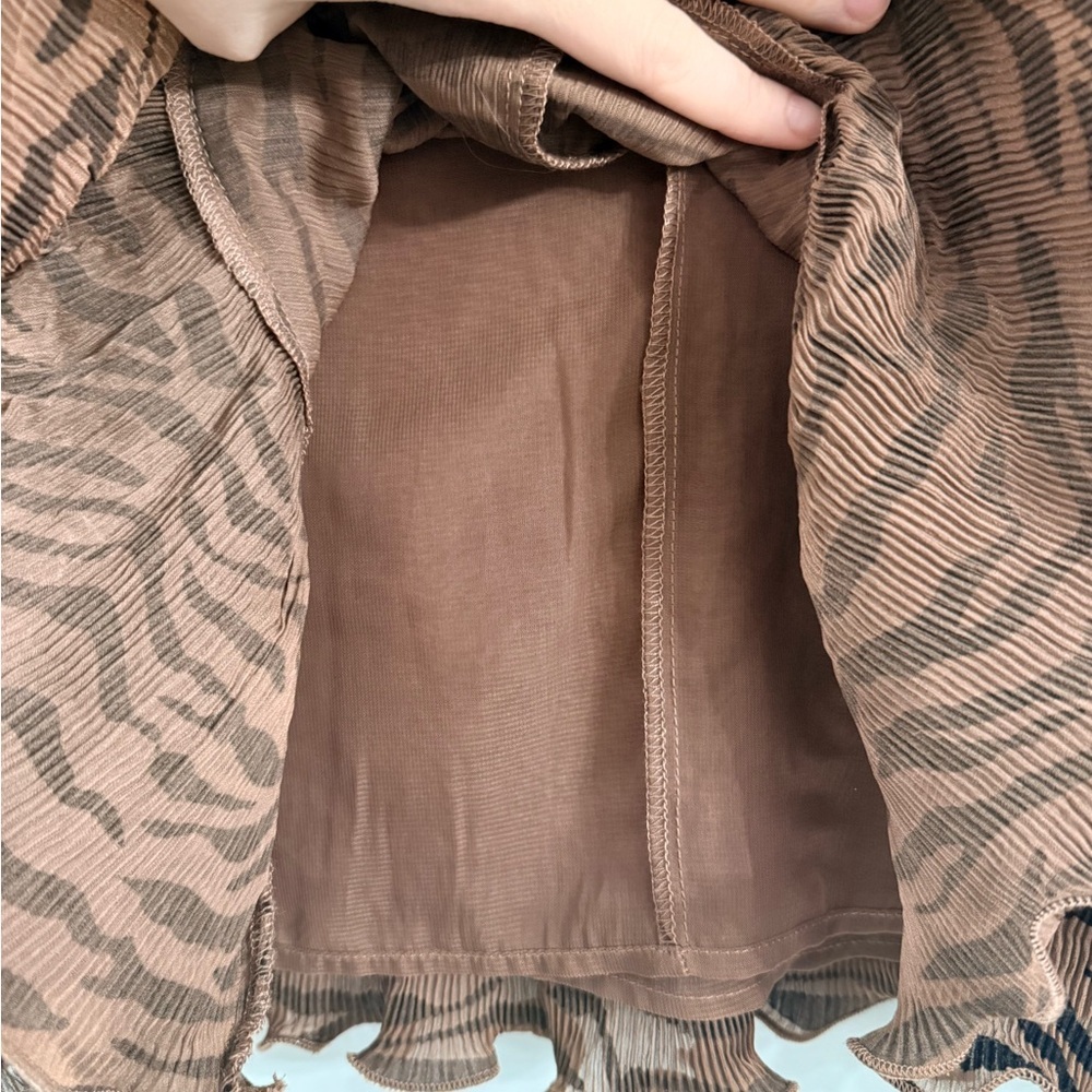 THML Brown and Black Animal Print Blouse - Picture 7 of 7